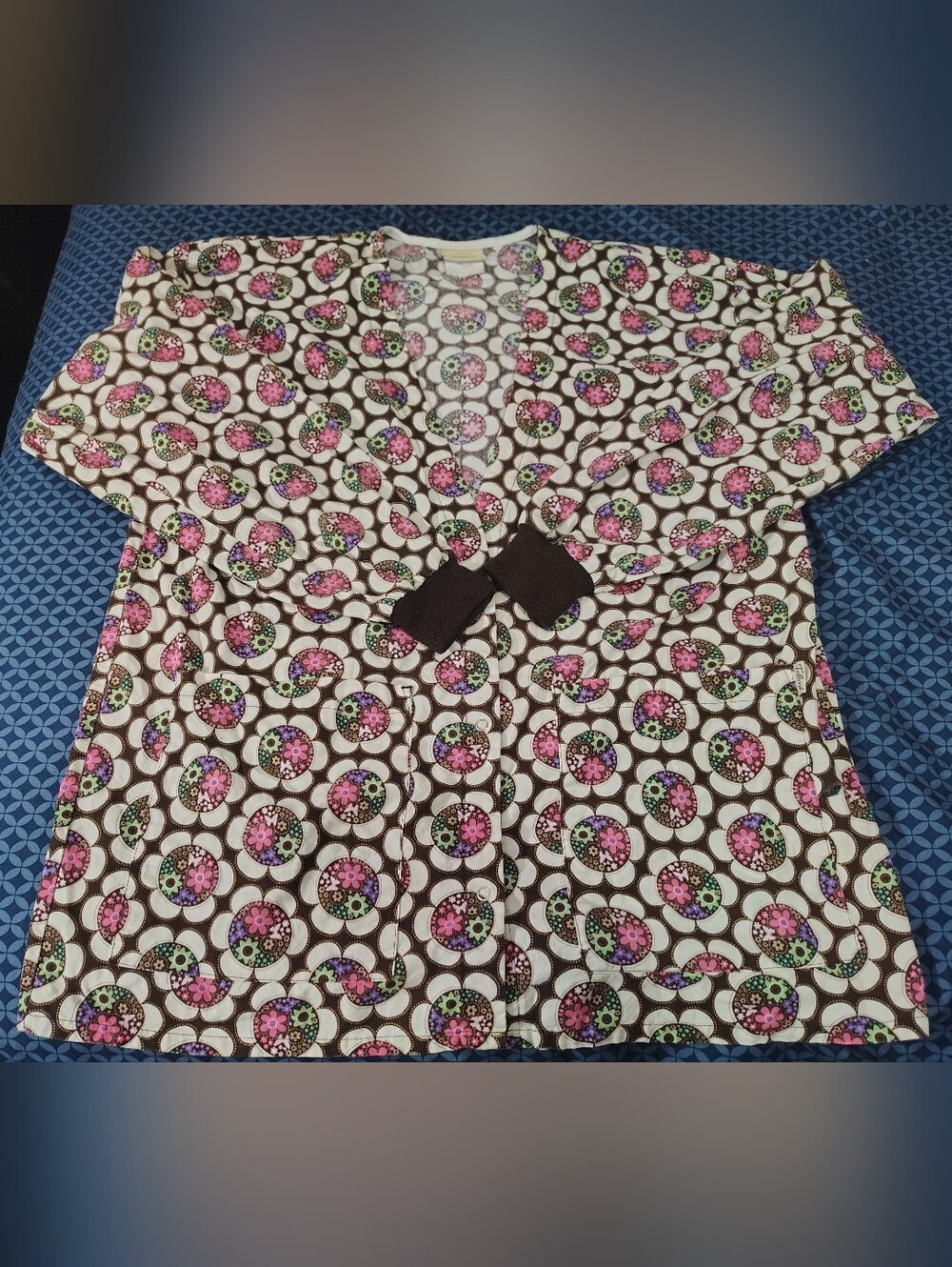 Tafford Floral-Pattern Long Sleeve Shirt with Pink Accents